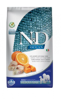 Farmina N&amp;D Dog OCEAN PUMPKIN (GF) Adult Medium &amp; Maxi, Codfish &amp; orange 2,5kg