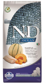 Farmina N&amp;D Dog OCEAN PUMPKIN (GF) Puppy Medium &amp; Maxi, Cod &amp; cantaloupe melon 12kg