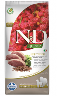 Farmina N&amp;D Dog QUINOA (GF) Adult Medium &amp; Maxi, neutered, Duck, broccoli &amp; asparagus 12kg