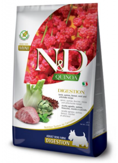 Farmina N&amp;D Dog QUINOA (GF) Adult Mini, digestion, Lamb 0,8kg