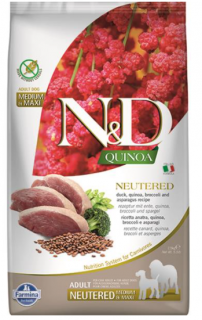 Farmina N&amp;D Dog QUINOA (GF) Adult Mini, neutered, Duck, broccoli &amp; asparagus 2,5kg