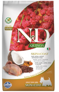 Farmina N&amp;D Dog QUINOA (GF) Adult Mini, skin &amp; coat, Quail &amp; coconut 2,5kg