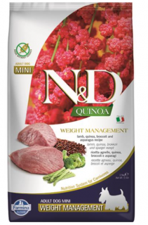 Farmina N&amp;D Dog QUINOA (GF) Adult Mini, Weight managment, Lamb 2,5kg