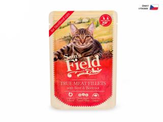 Sams Field True Meat Fillets with Beef &amp; Beetroot for sterilized cats (Sam's Field)