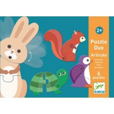 Djeco Duo puzzle Zvieratká v pohybe