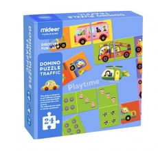 Mideer Obojstranné domino - puzzle Dopravné prostriedky