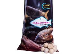 KAPRPRO BOILIES AKTIVNÍ BÍLÉ 20/24/30 BOILIES HALIBUT  ČESNEK 2kg, 20mm sáček 2kg