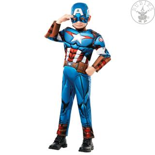 Captain America Avengers Assemble Deluxe - Child - licenční kostým - věk 3 - 4 roky - 95 - 115 cm