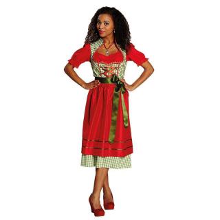 Rubies Deutschland Dirndl  tradiční kostým červeno-zelený - velikost 36