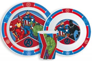 Avengers Army Dinnerware, mikro plastová sada, s pohárom 260 ml