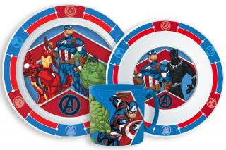 Avengers Army Dinnerware, mikro plastový set s hrnčekom 265 ml