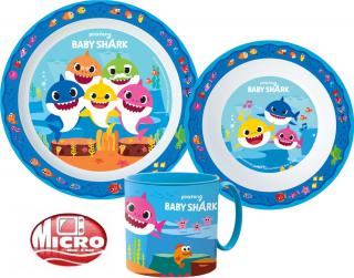 Baby Shark Dinnerware, mikro plastový set s hrnčekom 265 ml