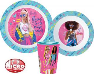 Barbie Dinnerware, mikro plastová sada, s pohárom 260 ml