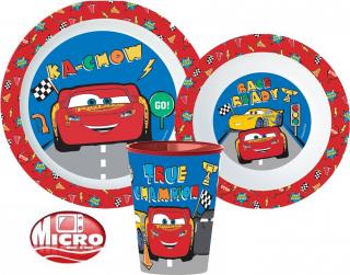 Disney Cars Dinnerware, mikro plastová sada, s pohárom 260 ml