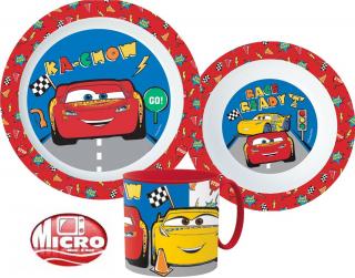 Disney Cars Dinnerware, mikro plastový set s hrnčekom 265 ml