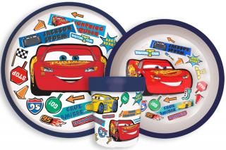 Disney Cars Stickers protišmykový riad, mikro plastový set