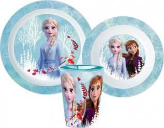 Disney Frozen Dinnerware, mikro plastová sada, s pohárom 260 ml