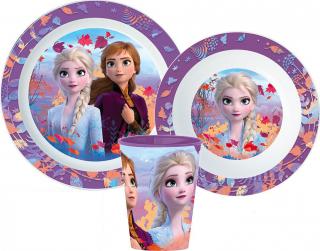 Disney Frozen Dinnerware, mikro plastová sada, s pohárom 260 ml