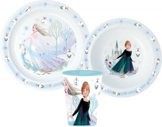 Disney Frozen Royally Cool Christmas Dinnerware, mikro plastová sada, s pohárom 260 ml