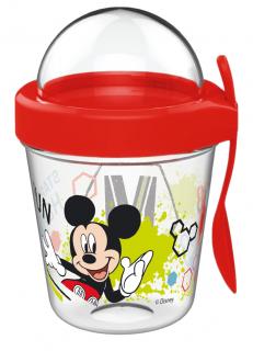 Disney Mickey cup Snack s viečkom a lyžičkou 350 ml