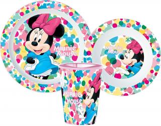 Disney Minnie Dinnerware, mikro plastová sada, s pohárom 260 ml