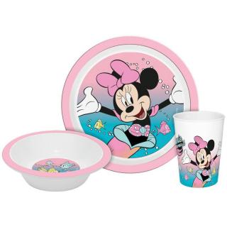 Disney Minnie Mermaid Dinnerware, micro plastic set in box