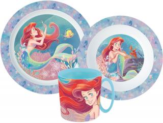 Disney Princess Ariel Dinnerware, mikro plastový set s hrnčekom 350 ml