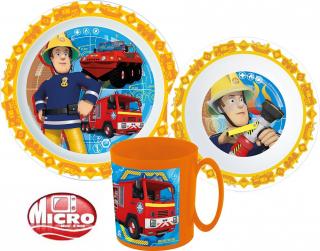 Fireman Sam Dinnerware, Mikro plastová sada s hrnčekom 350 ml