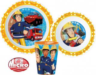 Fireman Sam Dinnerware, mikro plastová sada, s pohárom 260 ml