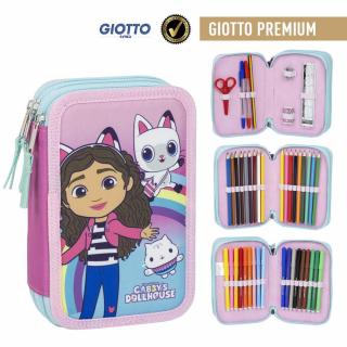 Gabby's Dollhouse Rainbow filled pencil case triple layer