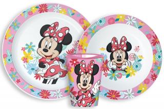 Jarný riad Disney Minnie, mikro plastový set, s pohárom 260 ml