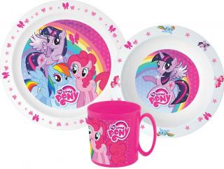 Jedálenský riad My Little Pony, mikro plastový set s hrnčekom 350 ml