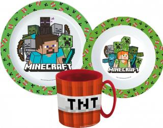 Minecraft Dinnerware, mikro plastový set s hrnčekom 350 ml