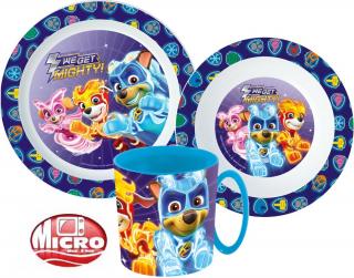 Paw Patrol Dinnerware, mikro plastový set s hrnčekom 350 ml