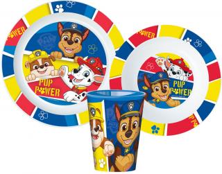 Paw Patrol Pup Power Dinnerware, mikro plastová sada, s pohárom 260 ml