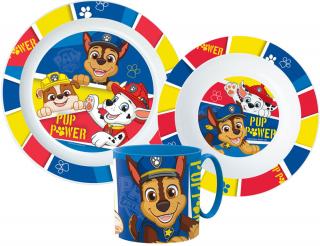 Paw Patrol Pup Power Dinnerware, mikro plastový set s hrnčekom 265 ml