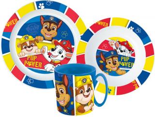 Paw Patrol Pup Power Dinnerware, mikro plastový set s hrnčekom 350 ml