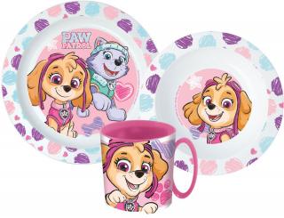 Paw Patrol Sketch Dinnerware, mikro plastová sada s hrnčekom 350 ml