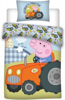 Peppa prasiatko George's Tractor detská prikrývka 100×140cm, 40×45 cm