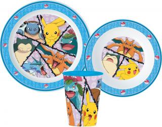 Pokémon Dinnerware, mikro plastová sada, s pohárom 260 ml