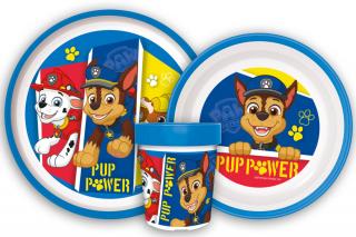 Protišmykový riad Paw Patrol Pup Power, mikro plastový set