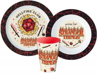 Stranger Things Dinnerware, mikro plastová sada, s pohárom 260 ml