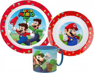 Super Mario Dinnerware, mikro plastový set s hrnčekom 265 ml