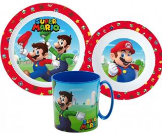 Super Mario Dinnerware, mikro plastový set s hrnčekom 350 ml