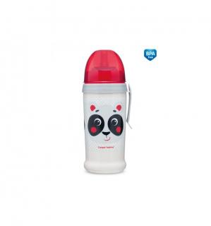 Canpol babies Športová fľaša netečúca Hello Little panda 350 ml 12 m+ béžová