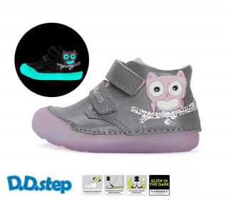 D.D.Step Fosforeskujúce kožené topánky S066 sova - dark grey Veľkosť-obuvi: 21