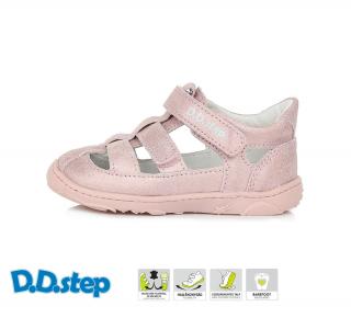 D.D.Step Kožené barefoot sandále G077 - pink Veľkosť-obuvi: 27