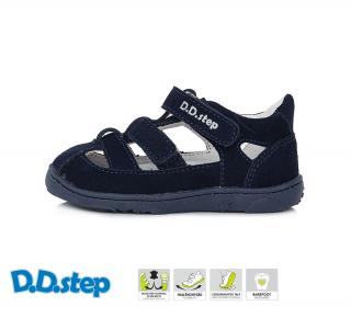 D.D.Step Kožené barefoot sandále G077 - royal blue Veľkosť-obuvi: 21