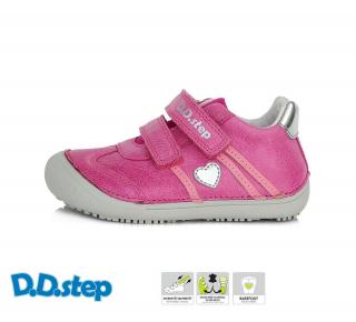 D.D.STEP kožené barefoot tenisky 063 srdce - dark pink Veľkosť-obuvi: 34