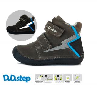 D.D.STEP kožené barefoot topánky 063 - reflexné - dark grey Veľkosť-obuvi: 33